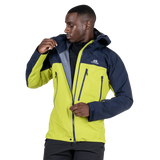 Mountain Equipment Lhotse Men's Jacket in Vine/Cosmos - Hood Adjustment On Model