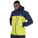 Mountain Equipment Lhotse Men's Jacket in Vine/Cosmos - Hood On Model