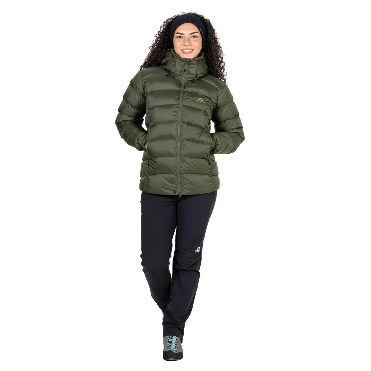 Mountain Equipment Lightline Women's Jacket in Buckthorn - front view on model showing full length fit