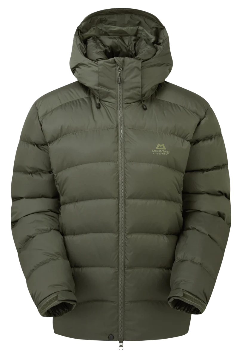 Mountain Equipment Lightline Women's Jacket in Buckthorn - front view showing Drilite Loft outer and zip-off Mountain Insulated Hood