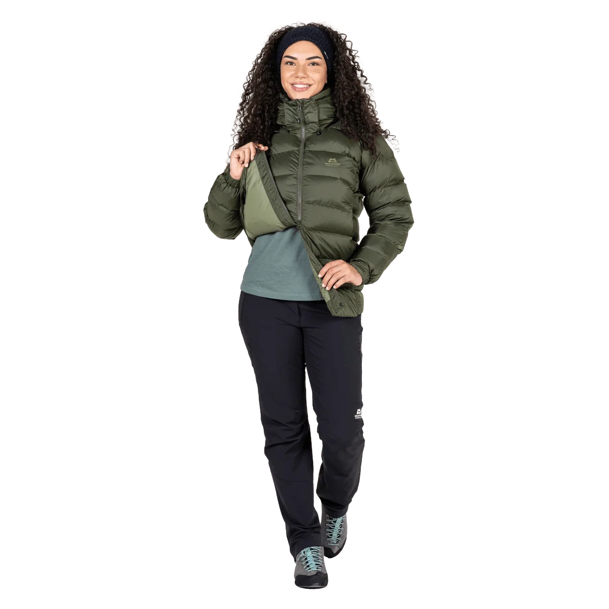 Mountain Equipment Lightline Women's Jacket in Buckthorn - three quarter view on model