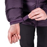 Adjustable elasticated cuff detail on Mountain Equipment Lightline Women's Jacket in Nightshade