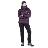 Mountain Equipment Lightline Women's Jacket in Nightshade - close up front view on model