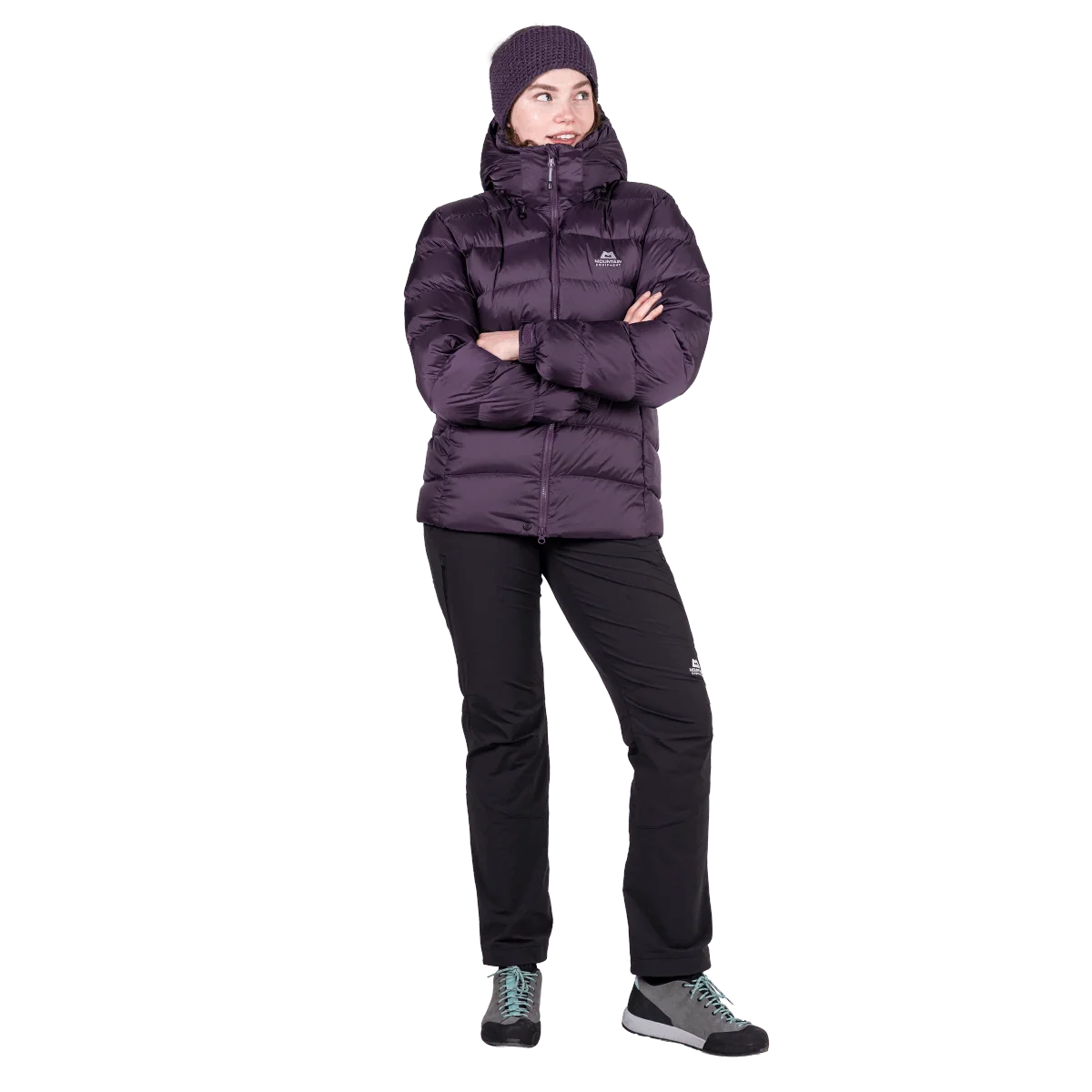 Mountain Equipment Lightline Women's Jacket in Nightshade - front view on model showing full length fit