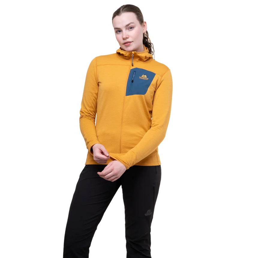 Mountain Equipment Lumiko Hooded Women's Jacket in Butterscotch/Maj - Full Length Side