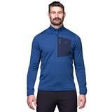 Mountain Equipment Lumiko Men's Zip T in Admiral/Cosmos - Full Length Front