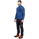 Mountain Equipment Lumiko Men's Zip T in Admiral/Cosmos - Walking Side