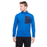 Mountain Equipment Lumiko Men's Zip T in Atlantic/Cosmos - Full Length Front 2