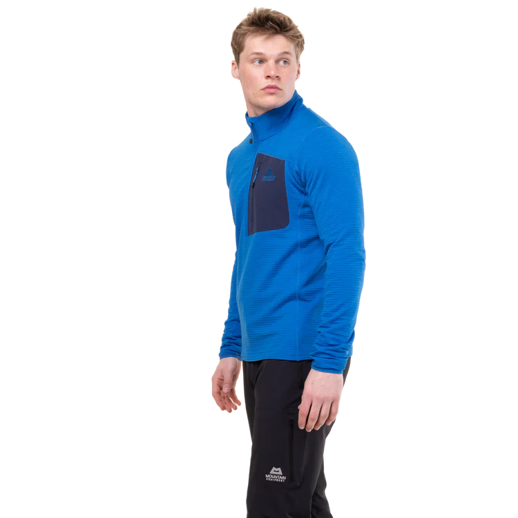 Mountain Equipment Lumiko Men's Zip T in Atlantic/Cosmos - Full Length Side 2