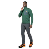 Mountain Equipment Lumiko Men's Zip T in Fern/Ombre - Collar Detail