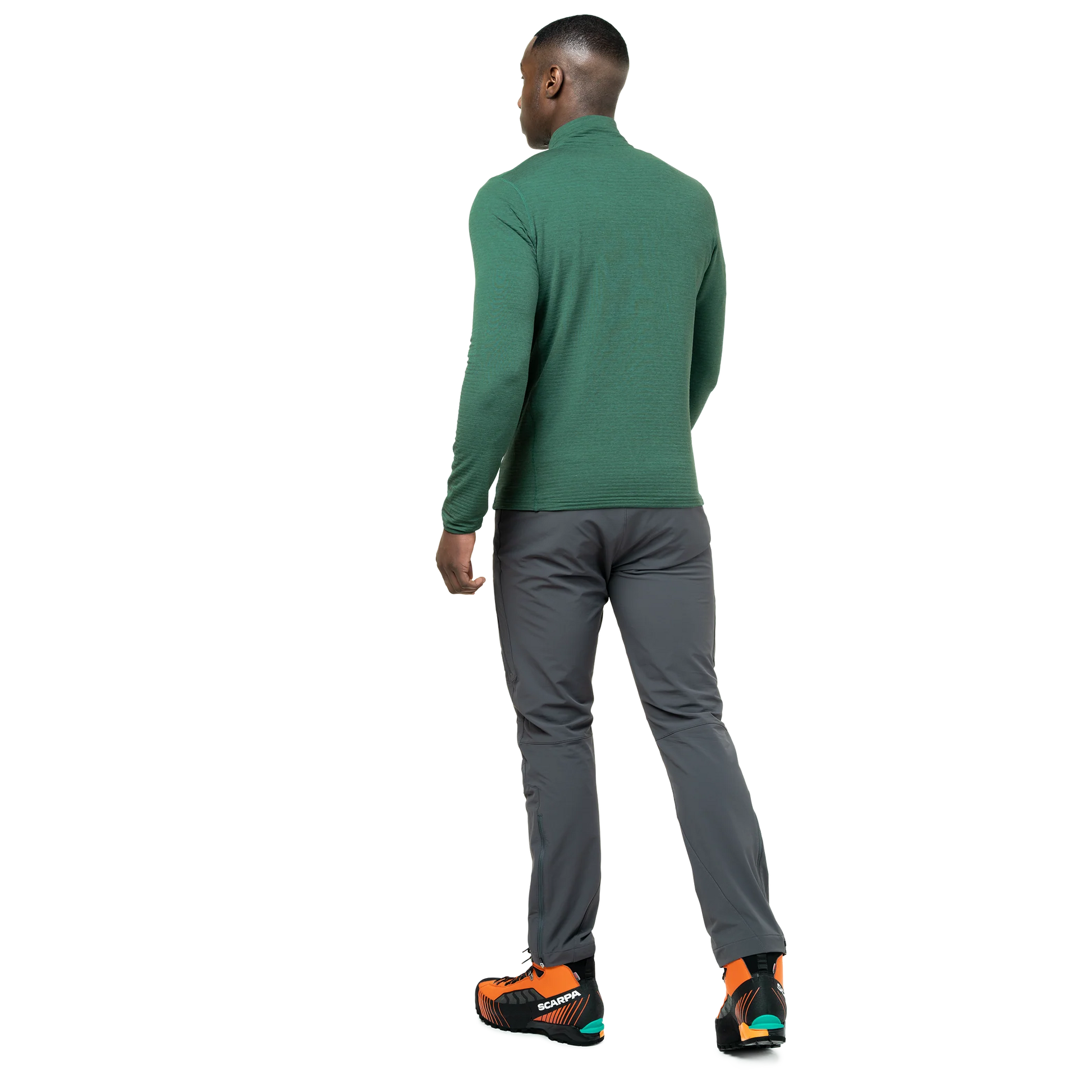 Mountain Equipment Lumiko Men's Zip T in Fern/Ombre - Full Length Back