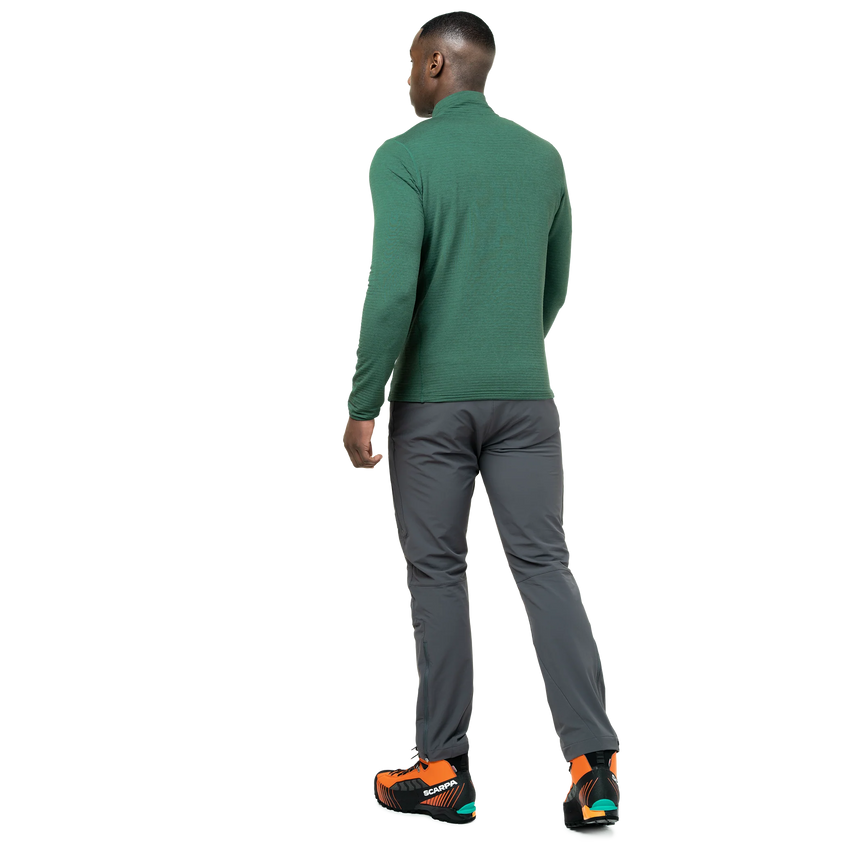 Mountain Equipment Lumiko Men's Zip T in Fern/Ombre - Full Length Back