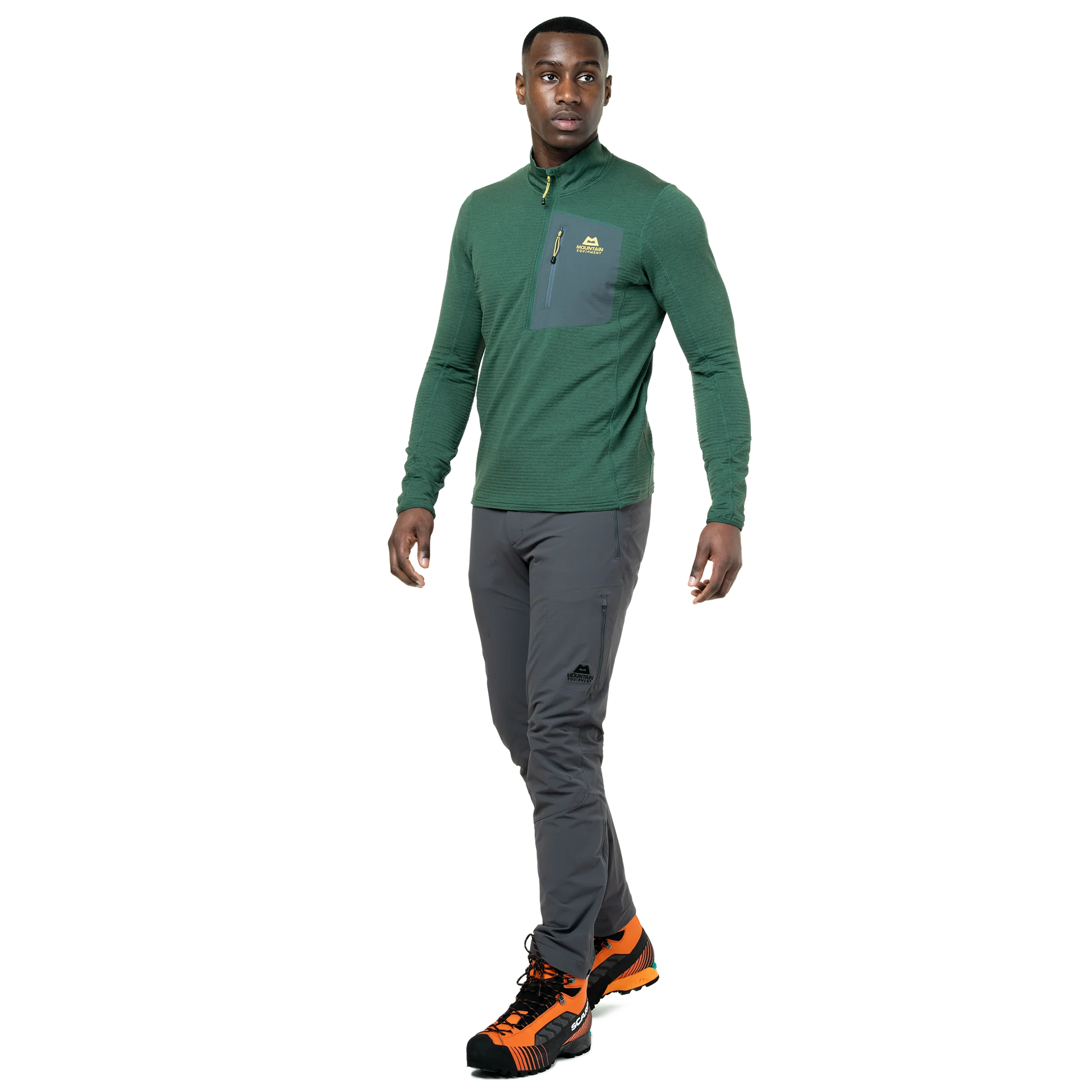 Mountain Equipment Lumiko Men's Zip T in Fern/Ombre - Full Length Side