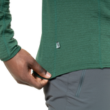 Mountain Equipment Lumiko Men's Zip T in Fern/Ombre - Zip Detail