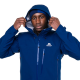 Mountain Equipment Makalu GORE-TEX Men's Jacket in Admiral Blue - hood drawcord detail