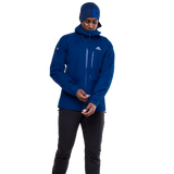 Mountain Equipment Makalu GORE-TEX Men's Jacket in Admiral Blue - side, worn