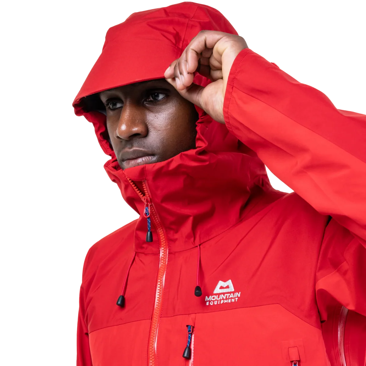 Mountain Equipment Makalu GORE-TEX Men's Jacket in Imperial Red/Crimson - hood detail