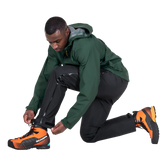 Mountain Equipment Makalu GORE-TEX Men's Pant in Black - Kneeling View on Model