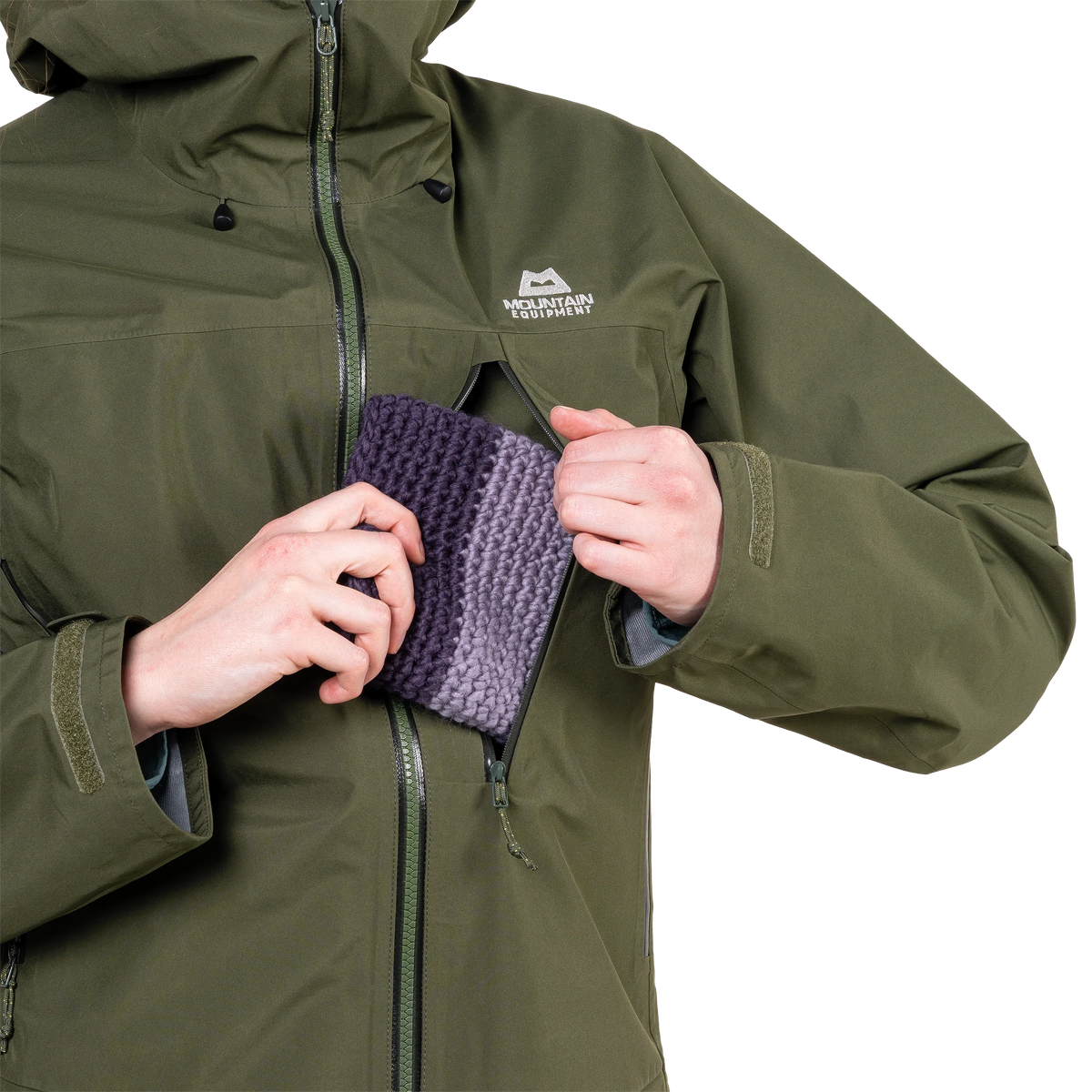 Mountain Equipment Makalu GORE-TEX Women's Jacket in Buckthorn - chest pocket detail