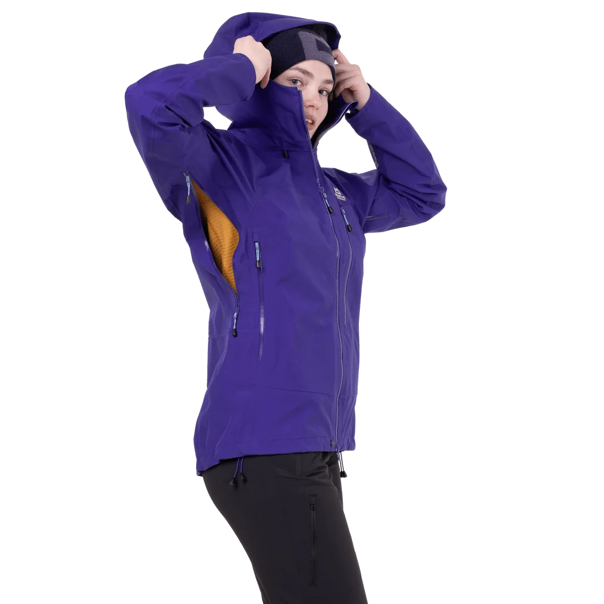 Mountain Equipment Makalu GORE-TEX Women's Jacket in Clematis - front, worn