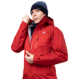 Mountain Equipment Makalu GORE-TEX Women's Jacket in Imperial Red/Crimson - front, zip half down
