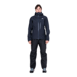 Mountain Equipment Makalu GORE-TEX Women's Pant in Black - Front View with Jacket on Model