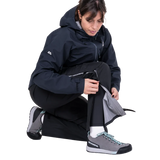 Mountain Equipment Makalu GORE-TEX Women's Pant in Black - Hem Zip Detail on Model