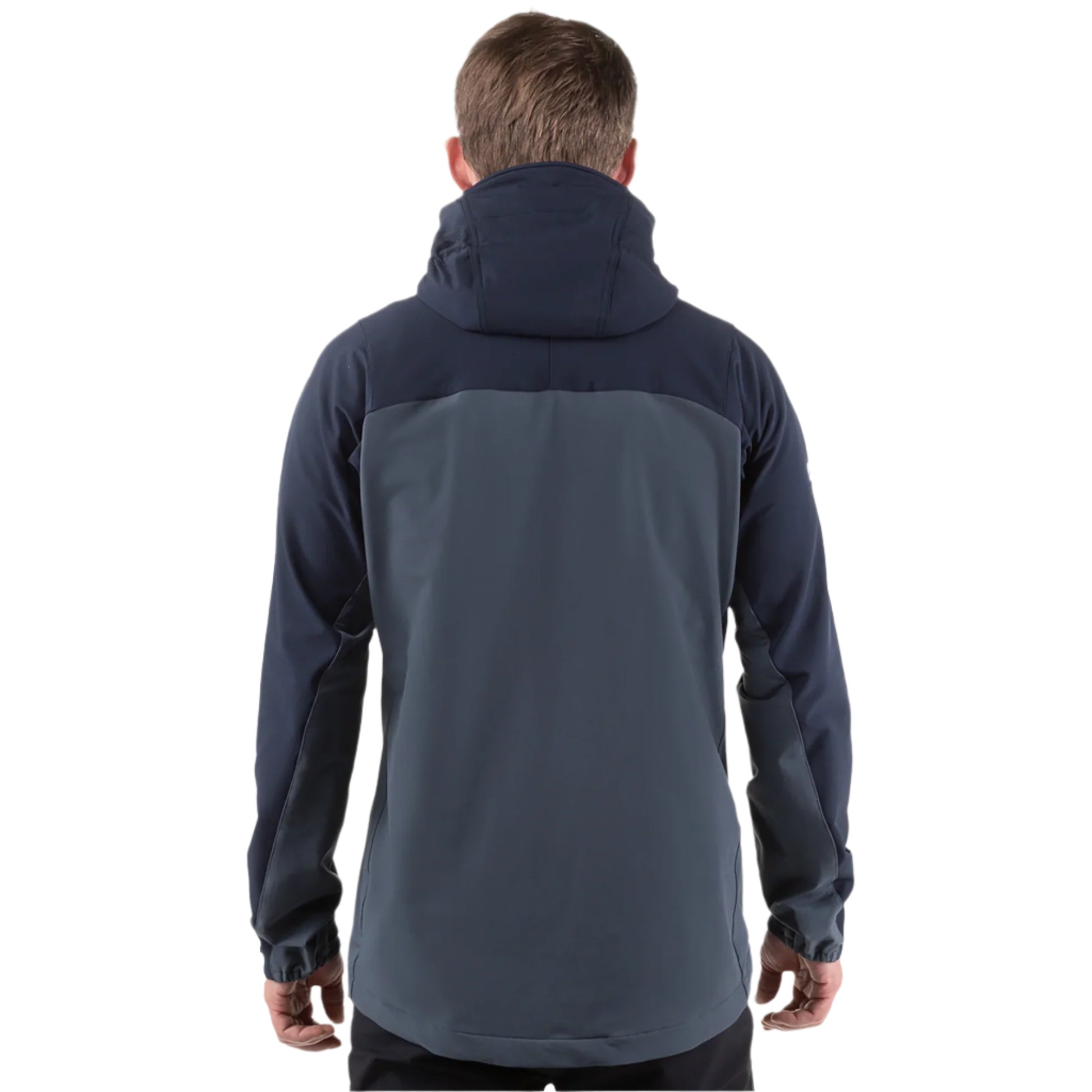 Mountain Equipment Mission Softshell Jacket in Ombre Blue/Cosmos - Back Fit
