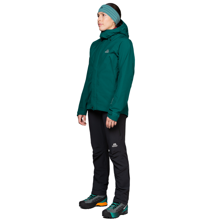 Mountain Equipment Nanda Devi GORE-TEX Women's Jacket in Deep Teal - On Model Side