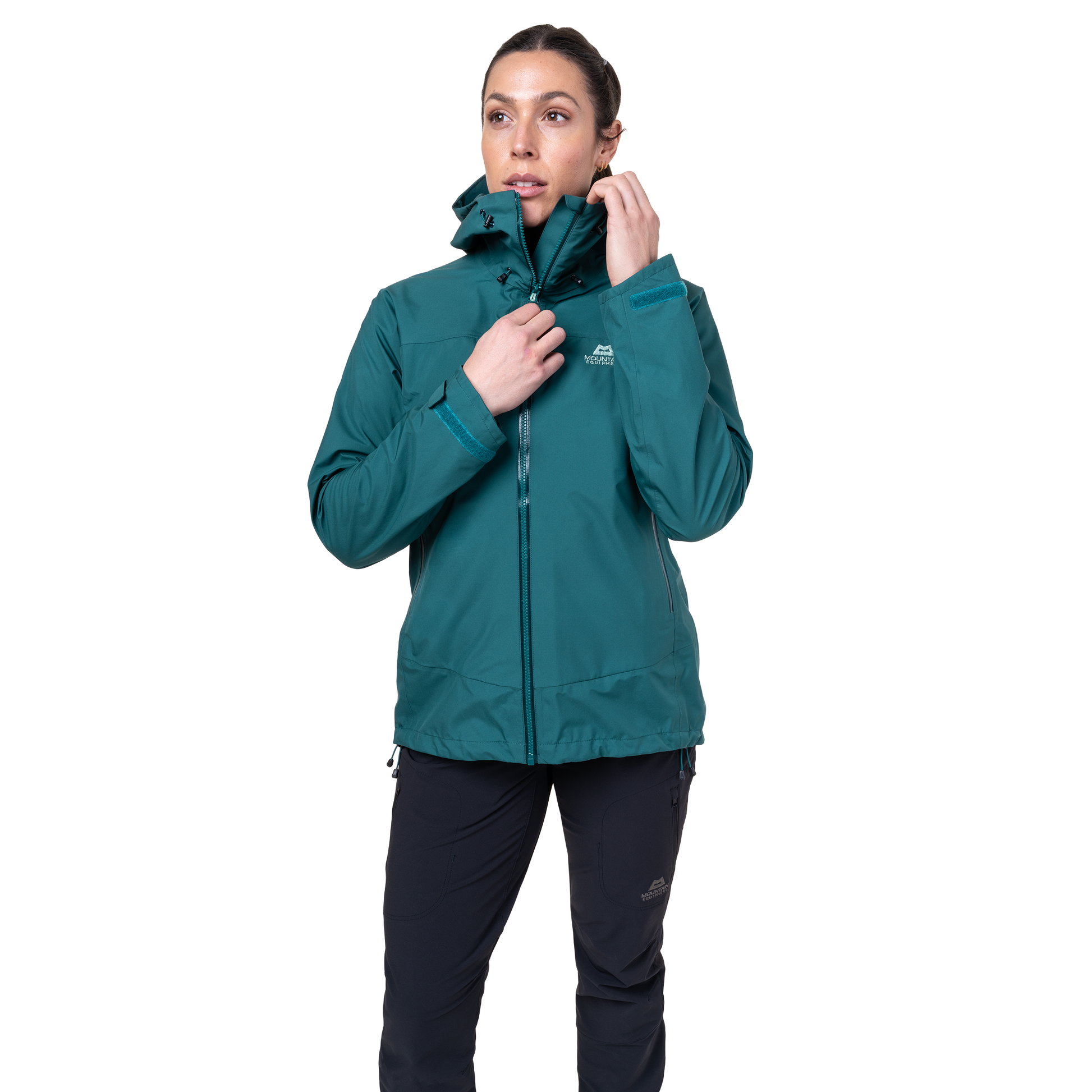 Mountain Equipment Odyssey Women's Jacket in Deep Teal - On Model Front Full