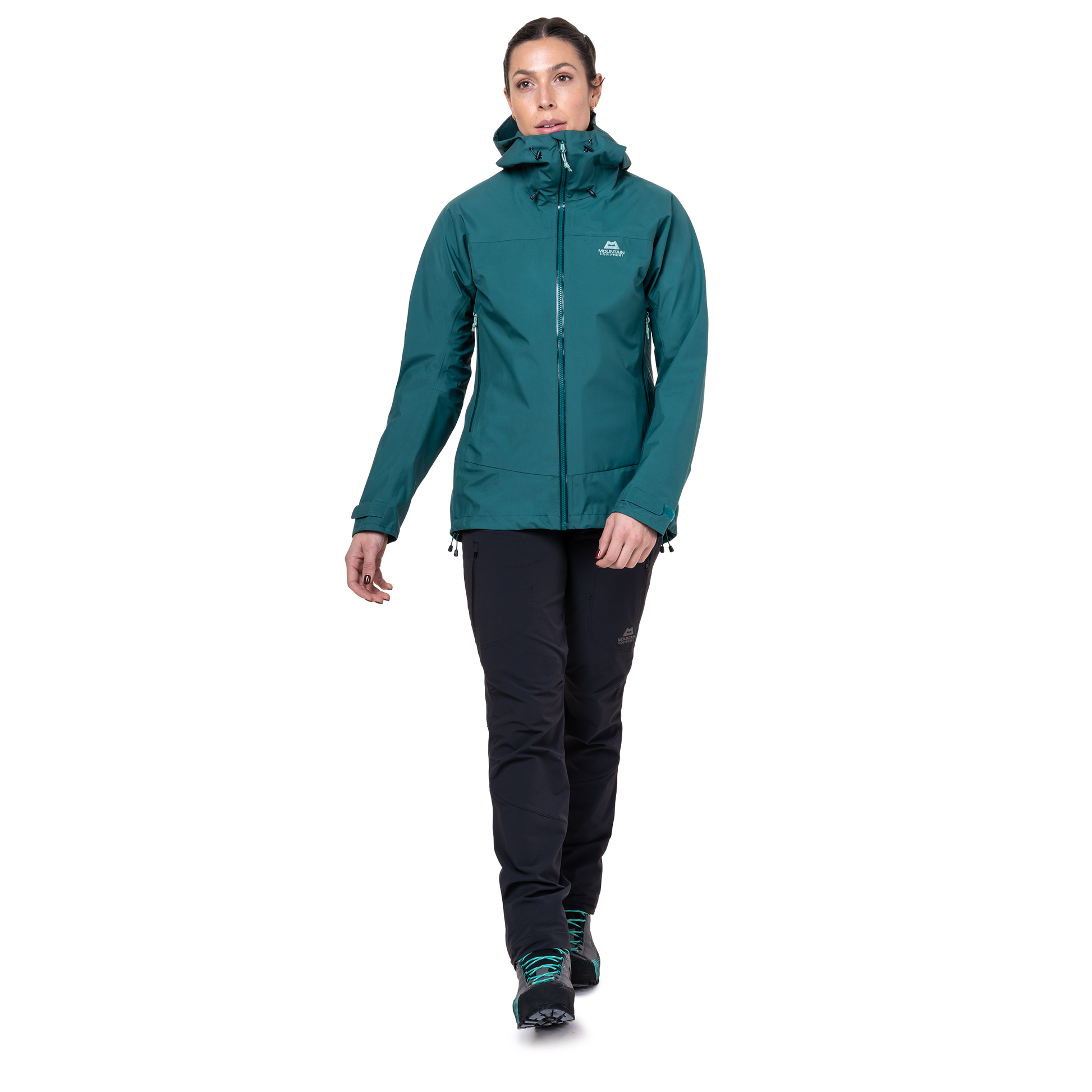 Mountain Equipment Odyssey Women's Jacket in Deep Teal - On Model Front Open
