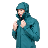 Mountain Equipment Odyssey Women's Jacket in Deep Teal - On Model Hood