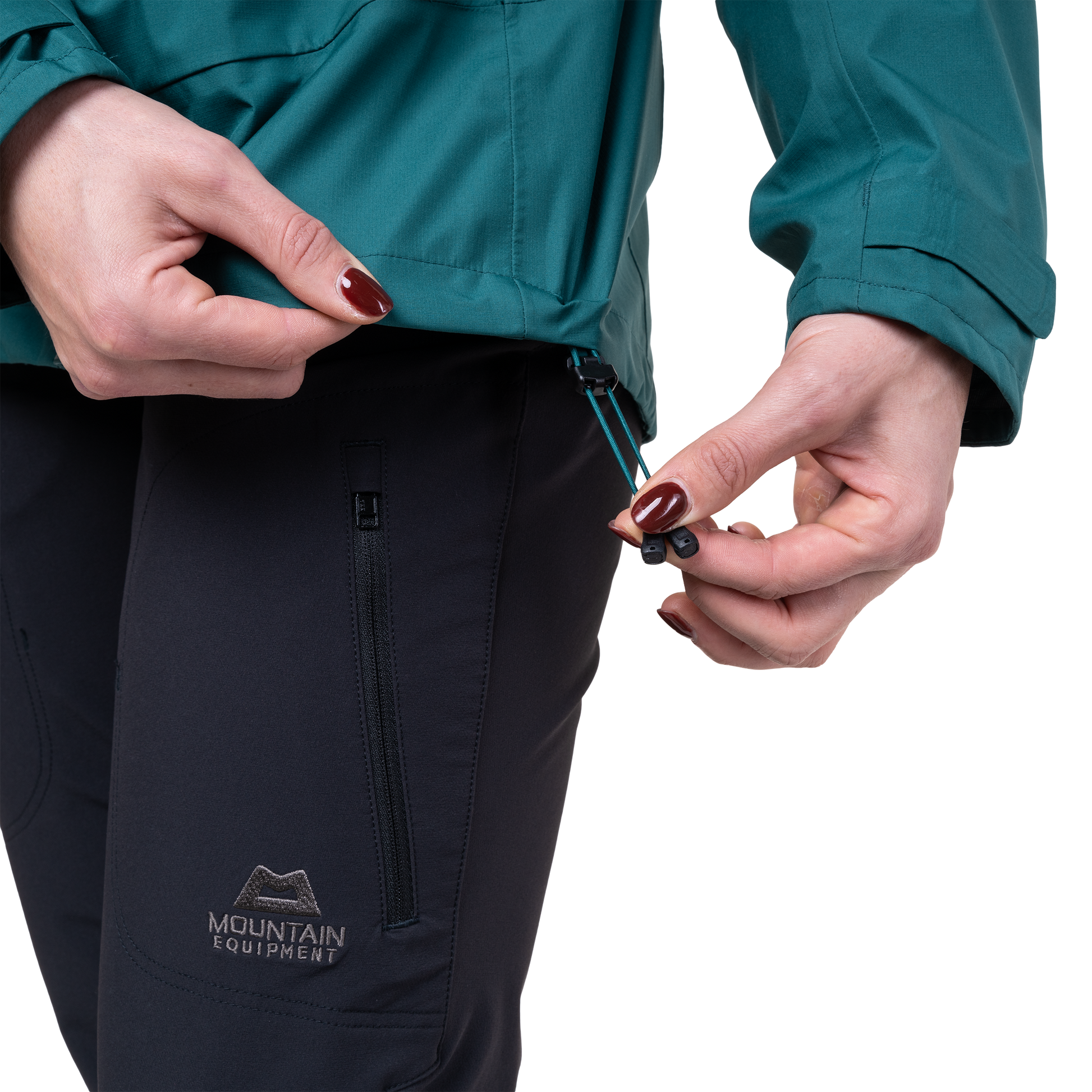 Mountain Equipment Odyssey Women's Jacket in Deep Teal - Zip Detail