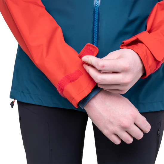 Mountain Equipment Odyssey Women's Jacket in Majolica/Chili - Cuff Detail