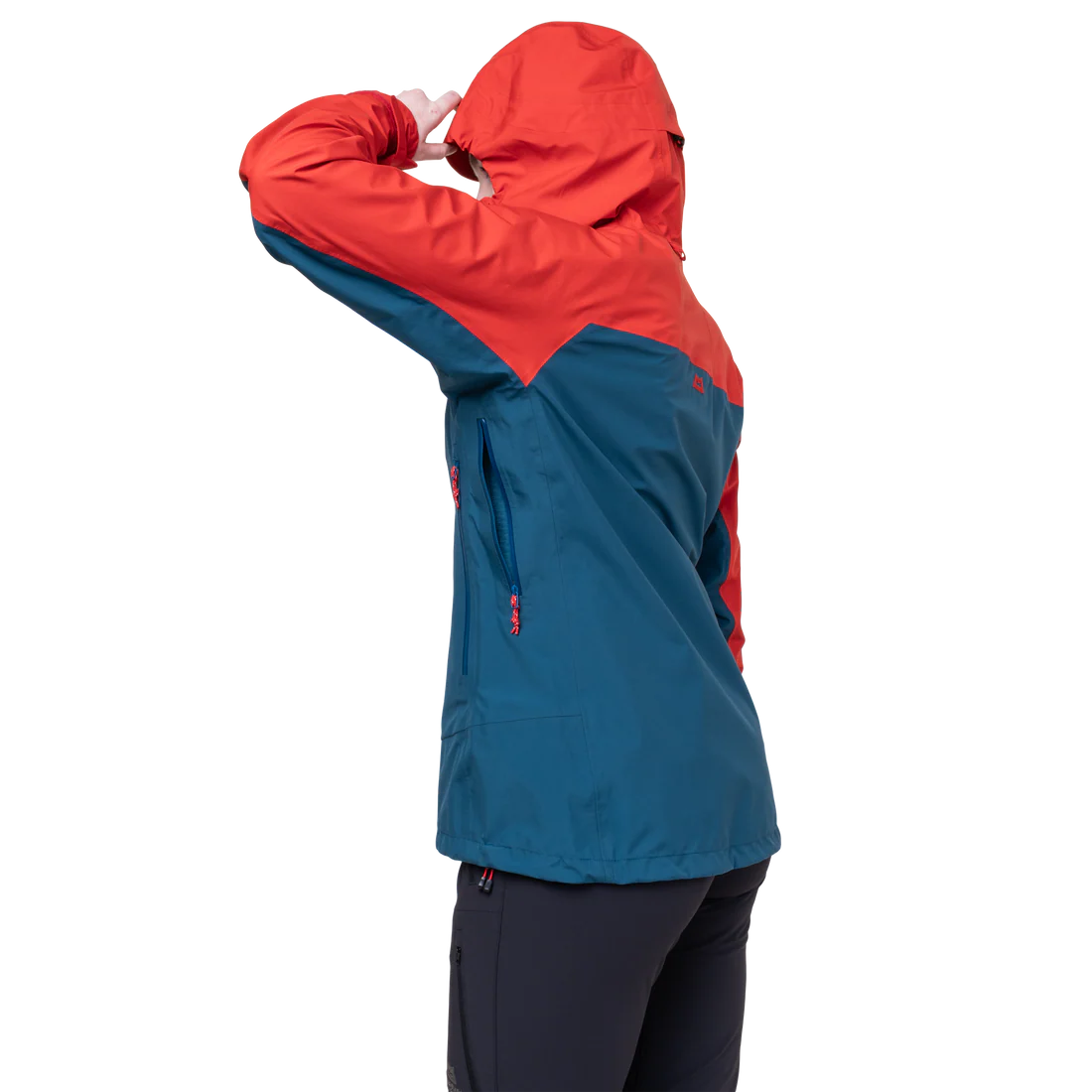 Mountain Equipment Odyssey Women's Jacket in Majolica/Chili - On Model Back Detail