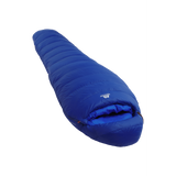 Mountain Equipment Olympus 650 Sleeping Bag in Admiral Blue - Full Length Product Shot