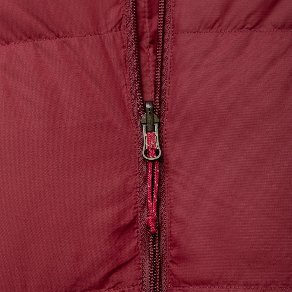 Mountain Equipment Olympus 650 Women's Sleeping Bag in Rhubarb - Zip Pull Detail
