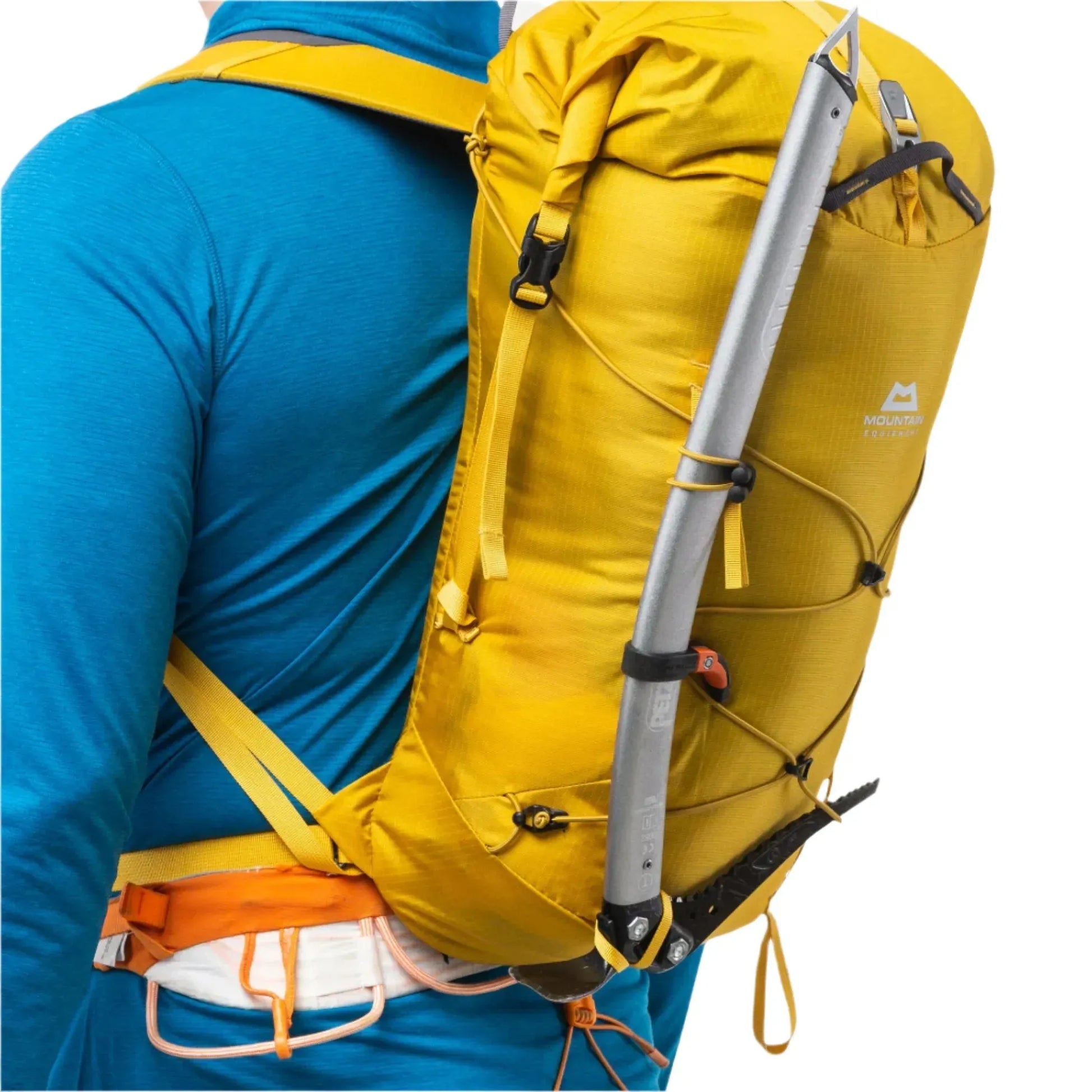 Mountain Equipment Orcus 22+ Backpack in Sulphur - On Model Side