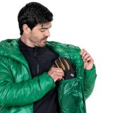 Mountain Equipment Oreus Hooded Men's Jacket in Alpine Green - Front Fit On Model