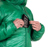 Mountain Equipment Oreus Hooded Men's Jacket in Alpine Green - Side Fit On Model