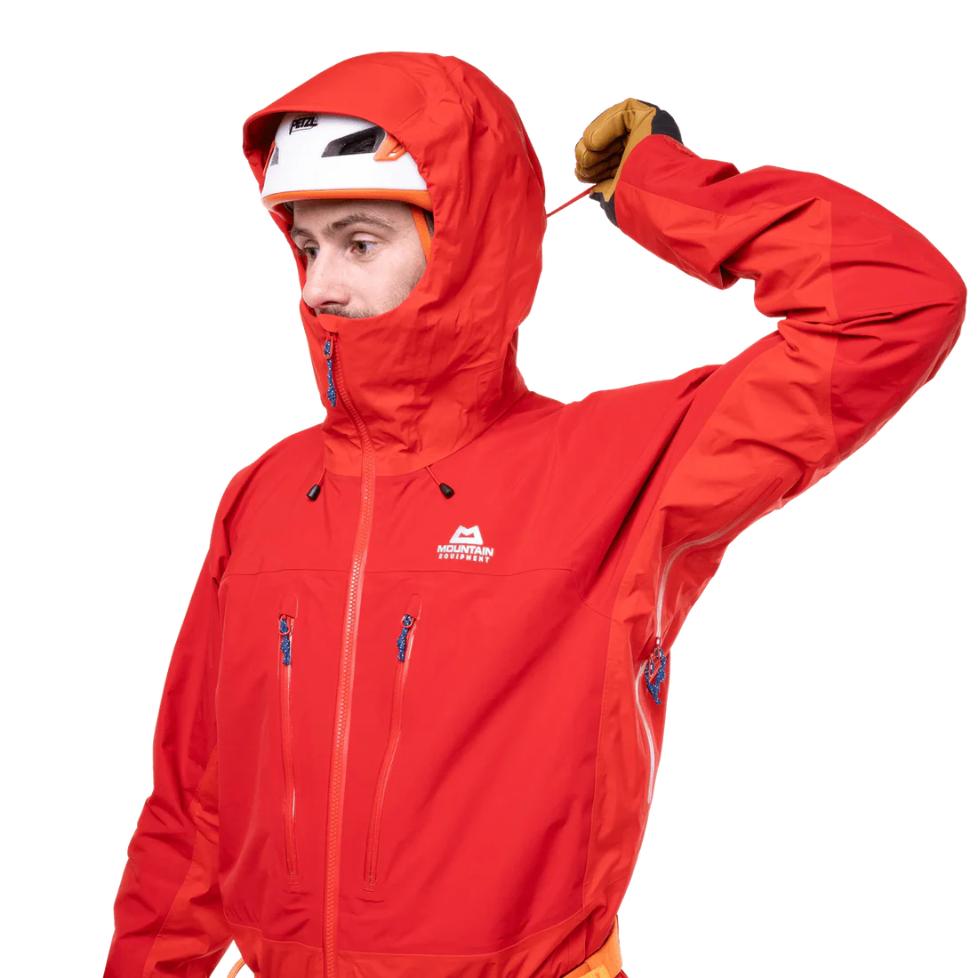 Mountain Equipment Orion Men's Jacket in Chili/Crimson - Hood Up Front Fit