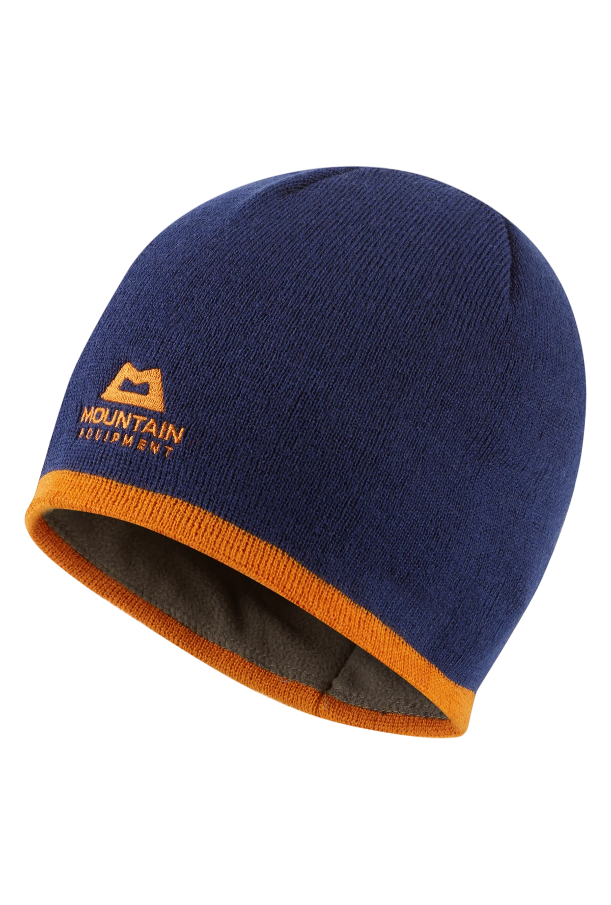 Mountain Equipment Plain Knitted Beanie in Admiral Blue/Rust - Front