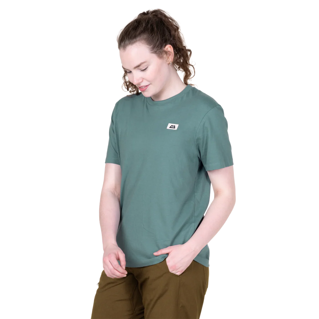 Mountain Equipment Podus Women's Tee in Goblin Blue - Front model view