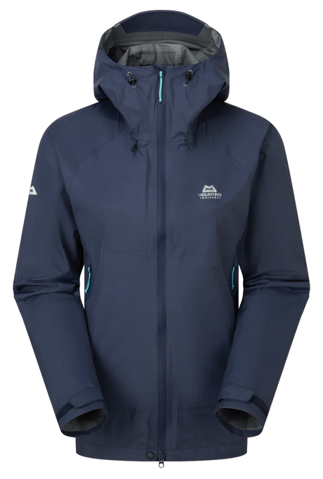 Mountain Equipment Raintower Women's Jacket in Cosmos - Front flat lay