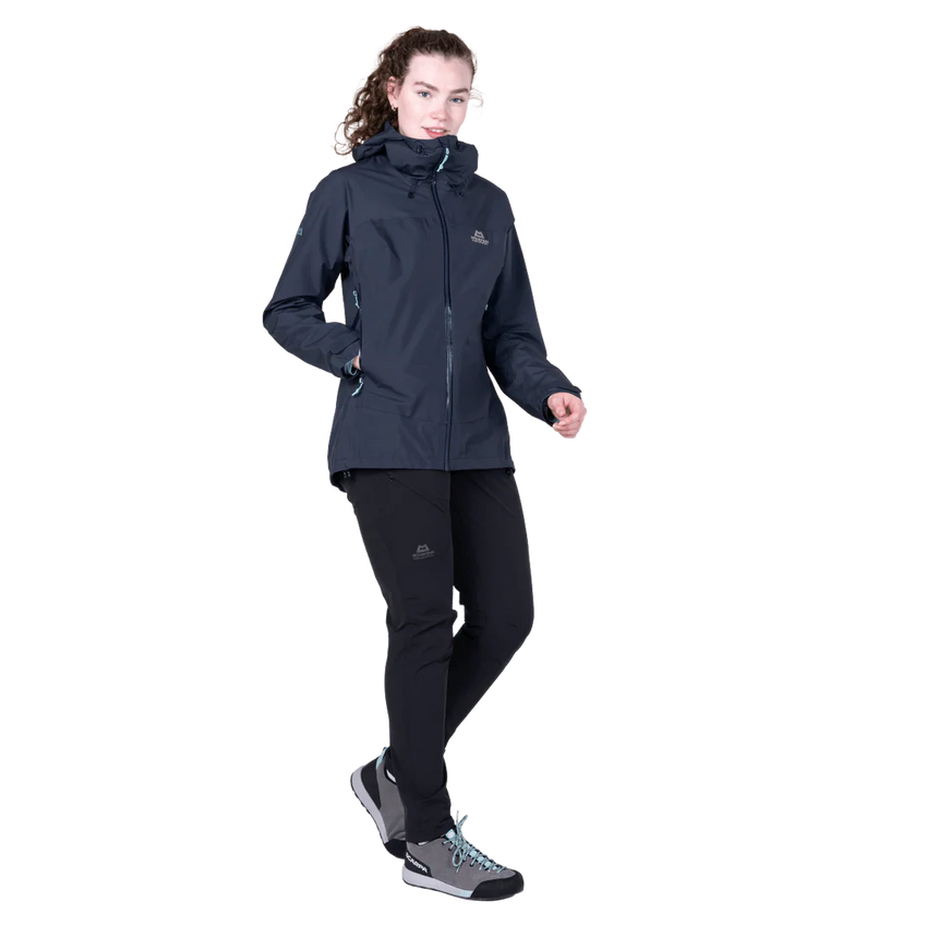 Mountain Equipment Raintower Women's Jacket in Cosmos - Side model view