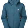 Mountain Equipment Raintower Women's Jacket in Majolica Blue - Front flat lay