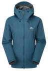 Mountain Equipment Raintower Women's Jacket in Majolica Blue - Front flat lay