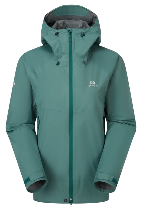 Mountain Equipment Raintower Women's Jacket in Sea Pine - Front flat lay