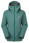 Mountain Equipment Raintower Women's Jacket in Sea Pine - Front flat lay