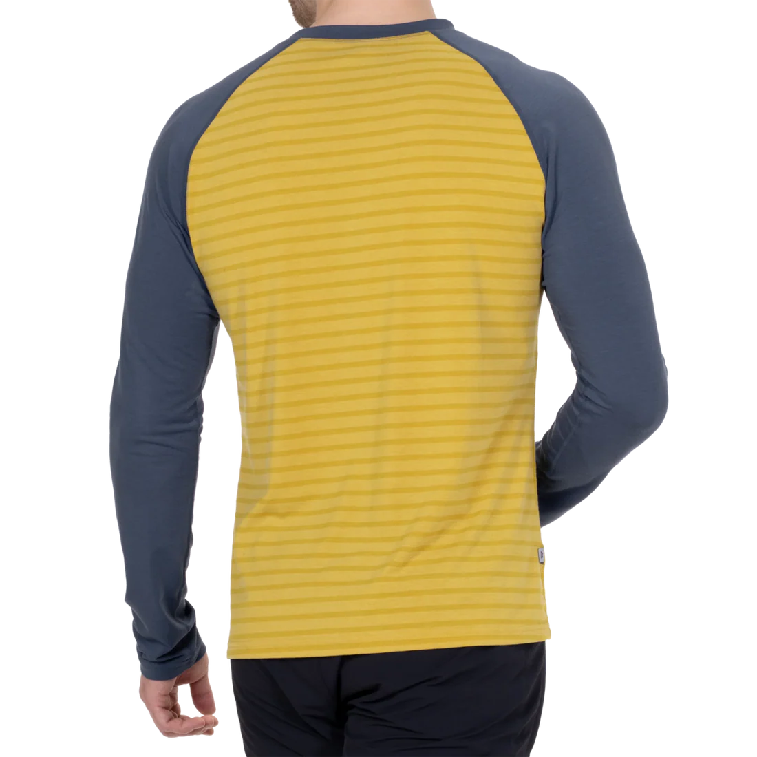 Mountain Equipment Redline LS Men's Tee in Acidstripe/Denim - Back